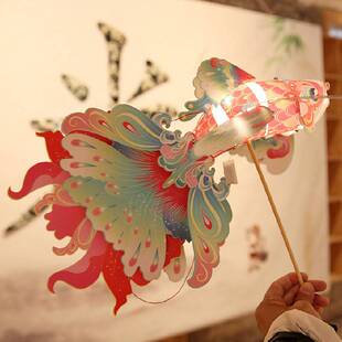 仙系珠光宝气出水芙蓉蝴蝶鱼灯 国风复古风发光手持DIY花灯宫灯笼