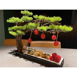 装饰树形位上明档餐具网红荔枝虾球妃子笑覆古个性迎客松根雕创意