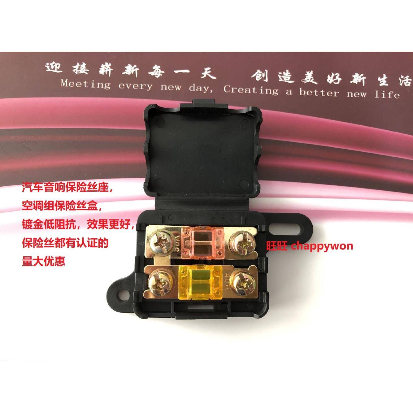 ANSG小号叉栓式保险丝 汽车保险丝座 双路保险丝盒20A30A60AA100A