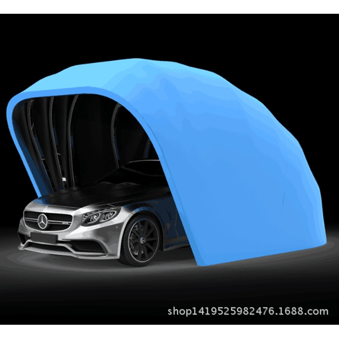 冬季加棉加厚半自动镀锌液压折叠车棚防风防雪车棚