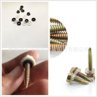 外六角钻尾丝防水垫圈255.5*35木钻螺钉透明垫牧场用螺丝