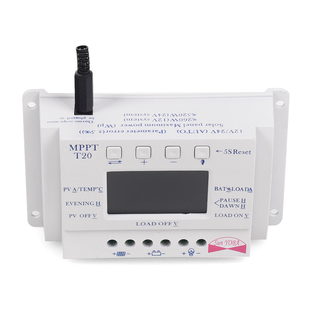 PWM双时段12V24V20A太阳能控制器T20液晶显示太阳能充电控制器