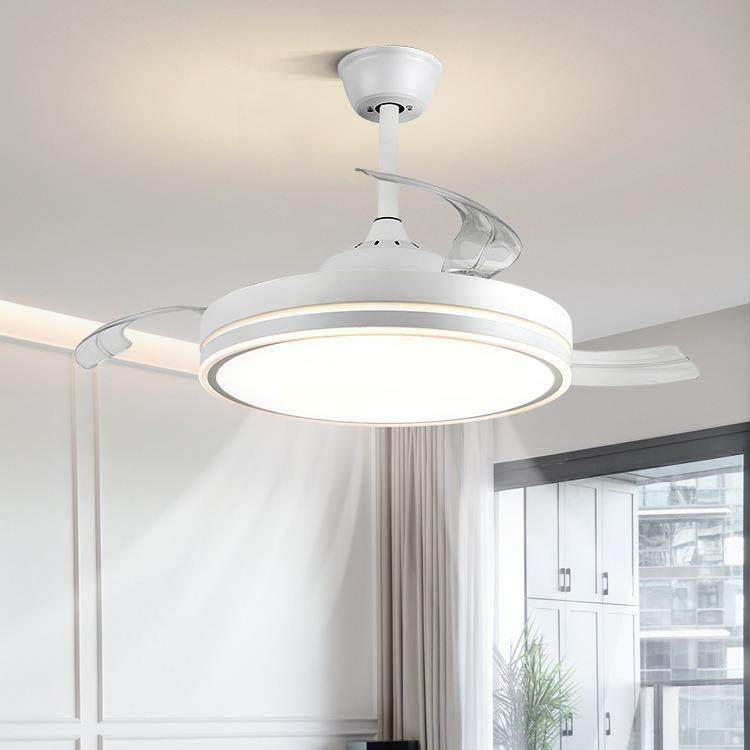 现代简约客厅灯隐形风扇灯餐厅吊灯北欧卧室大风力吊扇灯电扇灯具