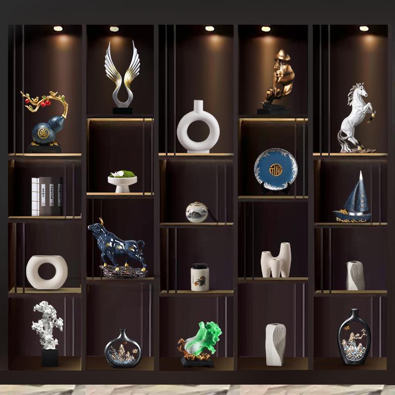 新中式老板领导办公室摆件高端大气办公室茶室舒服展示柜装饰品