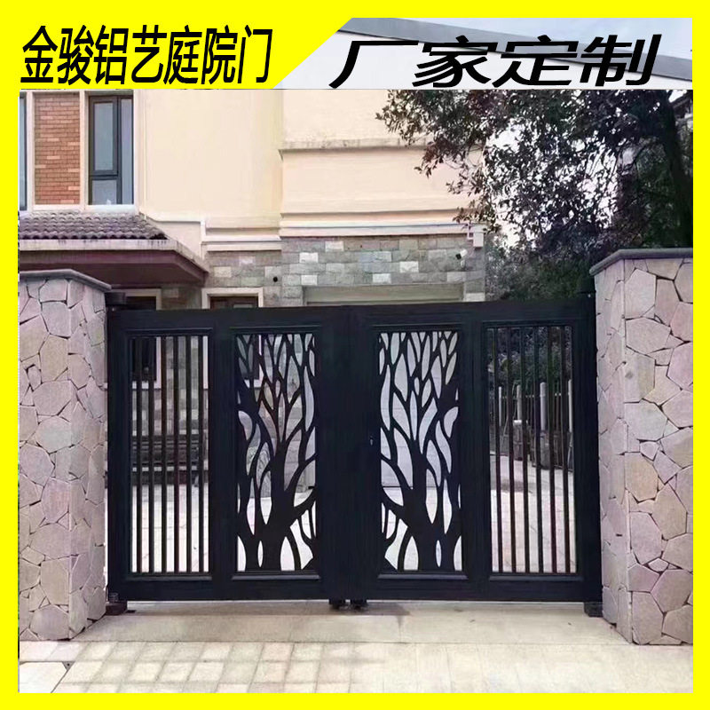 厂家批发铝艺大门别墅庭院门铸铝门铜门钢铜门花园入户门门中门