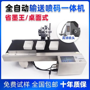 流水线输送小型桌面式 机打生产日期图片 在线喷码 机一体机激光打码