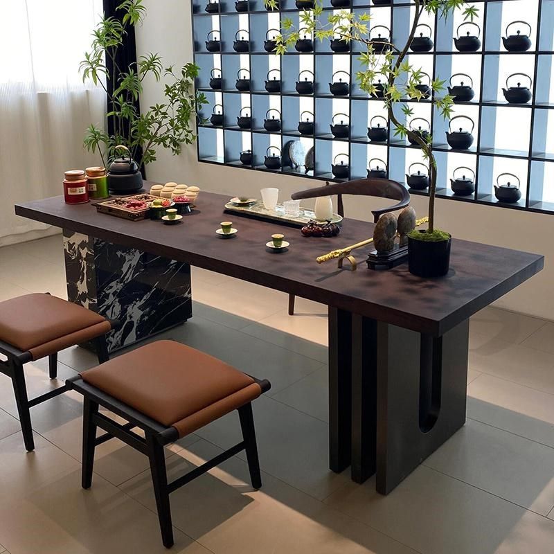 新中式实木茶桌椅组合高端岩板黑胡桃木简约茶台家用办公室泡茶桌,住宅家具,家用茶台/茶桌,淘宝优惠券,粉丝福利购,淘宝优惠卷