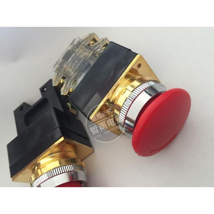 优质上海机床LAY1-11zs蘑菇头按钮开关LAY1380V300VA5A带锁急停钮