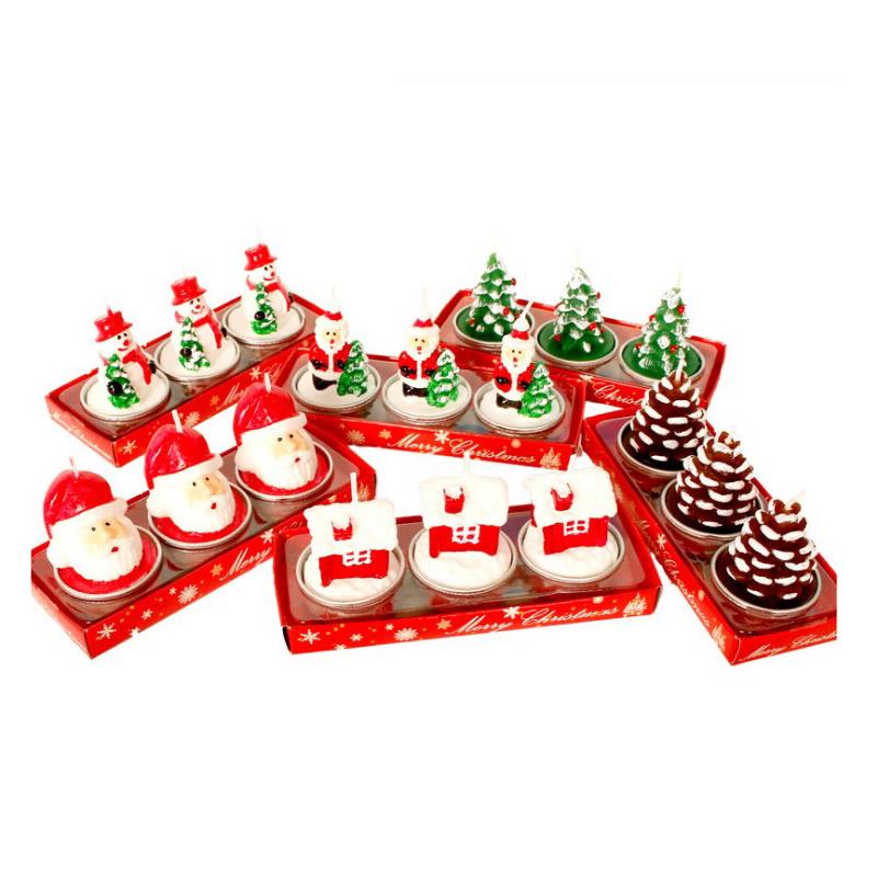 圣诞节蜡烛创意圣诞树松果雪人雪房子浪漫温馨平安夜圣诞装饰