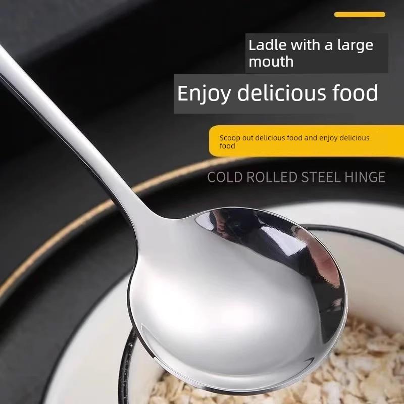 不锈钢匙长柄匙加厚进食匙学生食堂餐具精美甜点匙