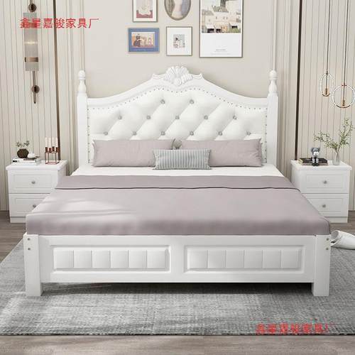 家用成人主卧床1.2米单人床1米儿童床欧式实木床1.8米双人床1.5米