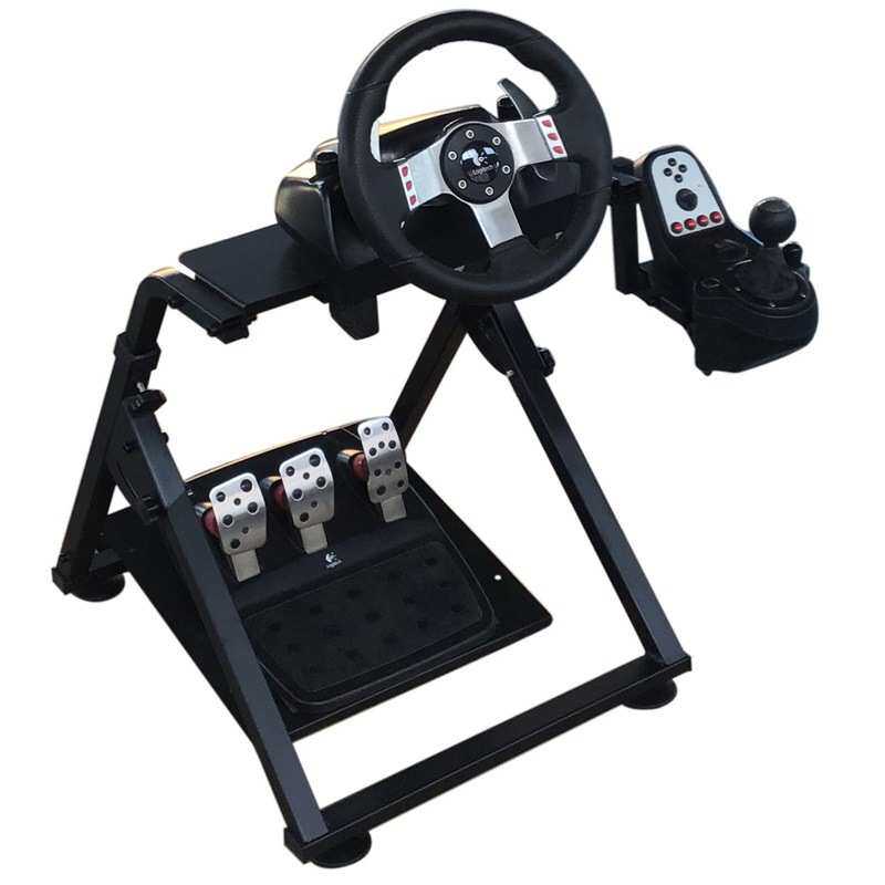 升级X型折叠赛车模拟游戏方向盘支架罗技g29g27t300t500FANATEC