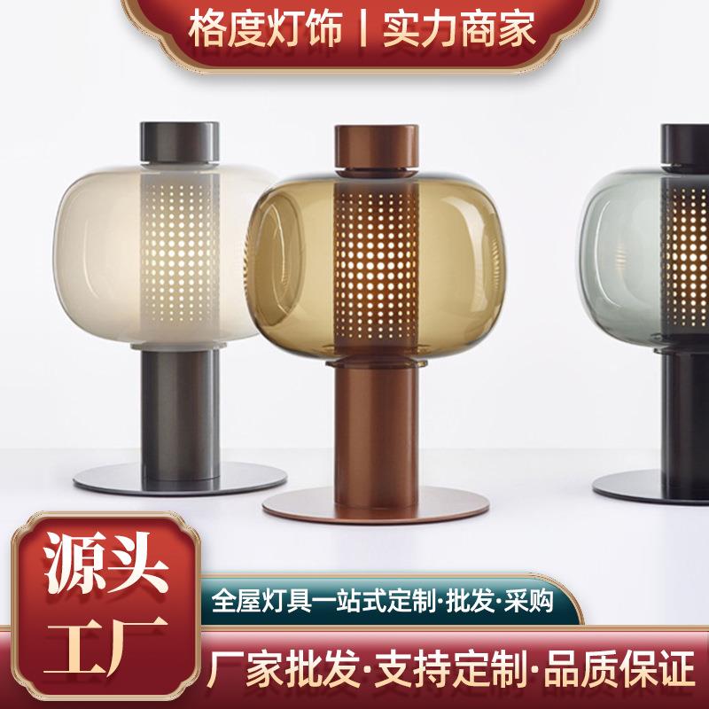 后现代简约创意玻璃台灯北欧日式风格客厅床头卧室设计师书房台灯
