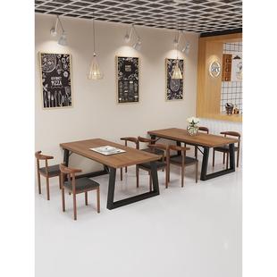 A10L餐桌餐饮商用奶茶快餐小吃店饭桌椅组合洽谈长方形桌子出租房