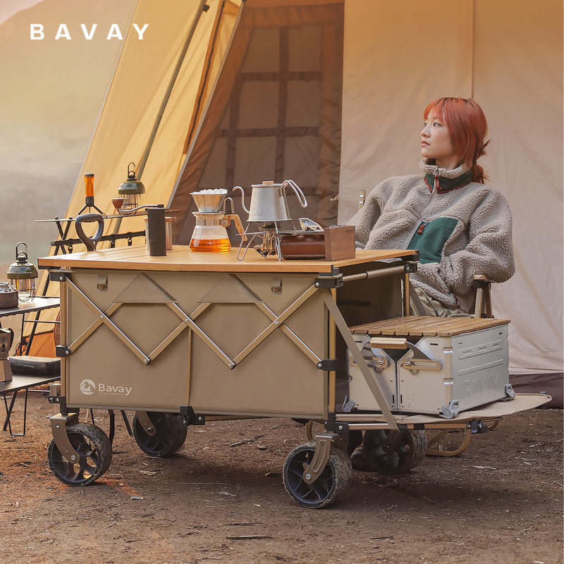 bavay北欢露营车轻铝合金Pro户外折叠营地手推车儿童可躺S14