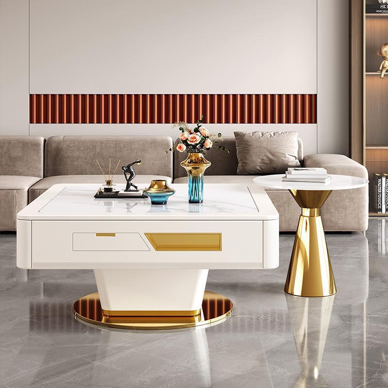 现代轻奢麻将桌全自动家用小户型岩板电动麻将专用桌茶几餐桌三用