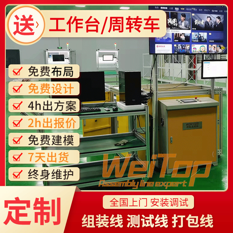 挂壁式浴霸老化线 环型减速线厂区规划 同步带直线模组滚筒组装线