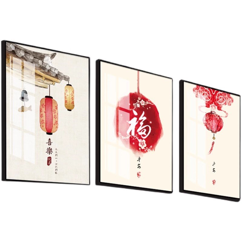 新中式装饰画楼梯墙面复式房间走廊背景墙挂画中国风过道楼道壁画图片