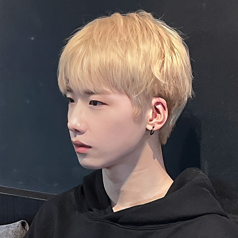 假发男短发黄毛金发酷帅显白发型碎刘海短直发碎盖头蓬松全头套式