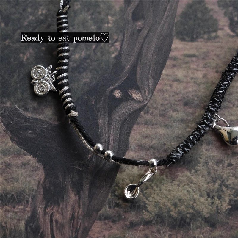 RTEP 部落手作*编绳花朵陶罐猫头鹰勺子黑色铜镀银细项链小众设计