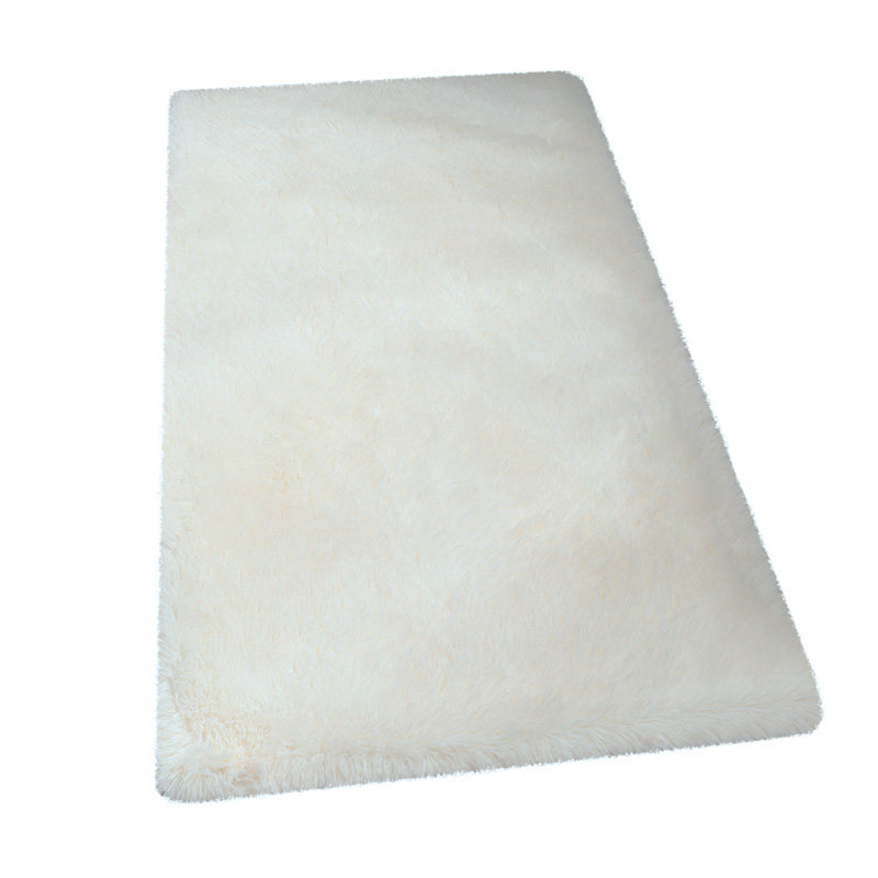 白色长毛地毯卧室网红同款少女床边梳妆台垫子服装店拍照背景地垫