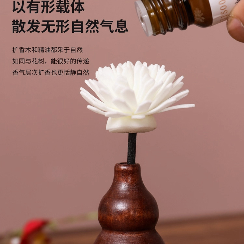 车载胡桃木香水扩香木摆件