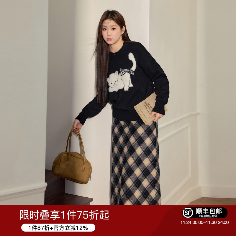 大码女装蓝语气质优雅套装