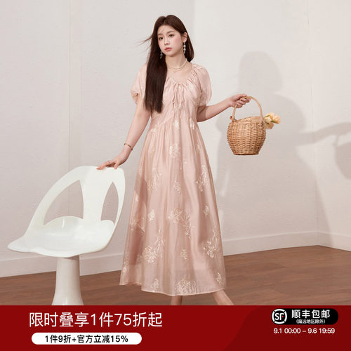 蓝语大码女装气质优雅连衣裙