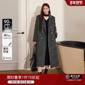 蓝语大码 毛呢子大衣 保暖气质长款 女装 90白鸭绒羽绒服外套2025冬季