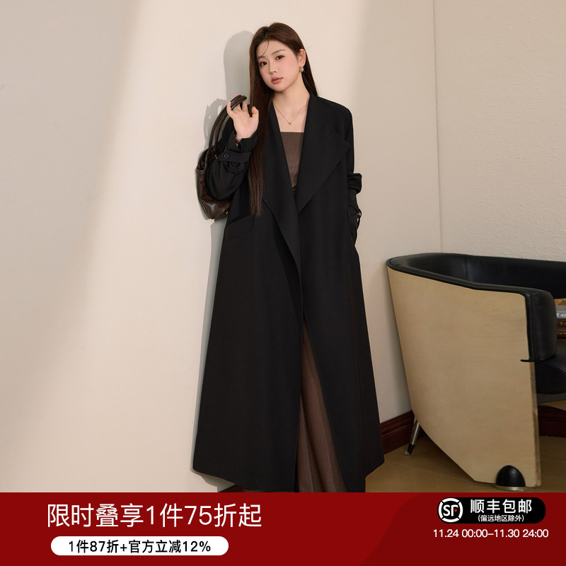 气质百搭风衣大码女装蓝语