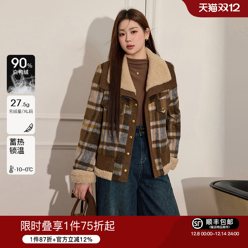 保暖气质羽绒服大码女装蓝语