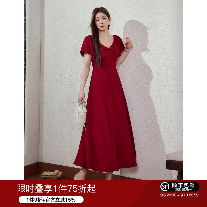 蓝语大码女装气质优雅订婚连衣裙图片