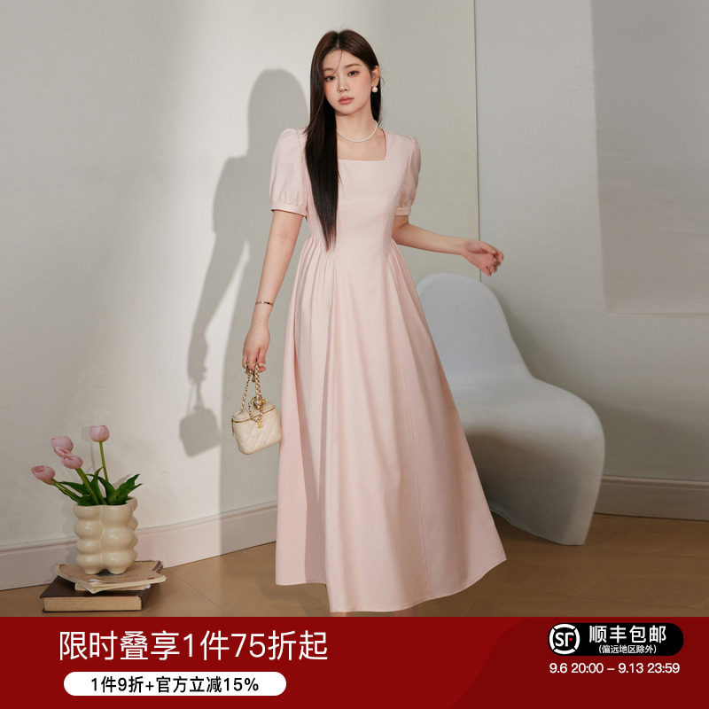 显瘦唯美连衣裙大码女装蓝语图片