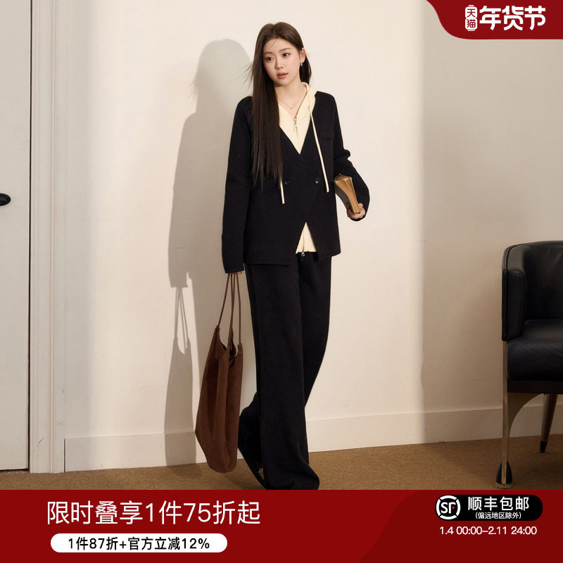 蓝语大码女装休闲假两件连帽毛衣显瘦保暖直筒裤一整套ootd冬穿搭,女装/女士精品,大码套装,淘宝优惠券,粉丝福利购,淘宝优惠卷
