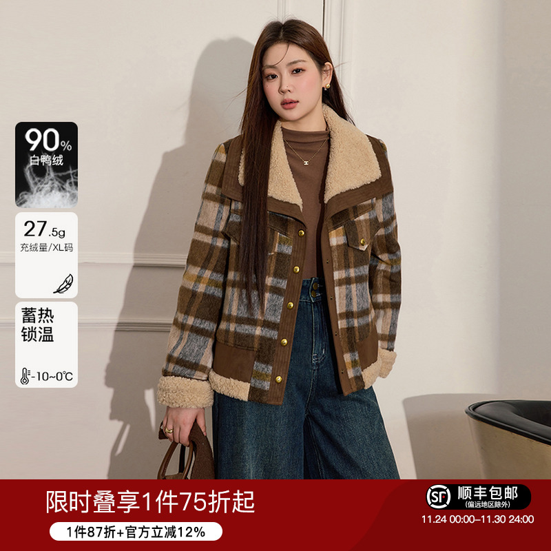 保暖气质羽绒服大码女装蓝语