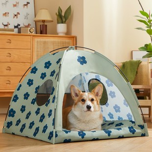 宠物垫子可拆洗半封闭四季 夏季 通用猫咪帐篷猫狗窝透气凉席小型犬