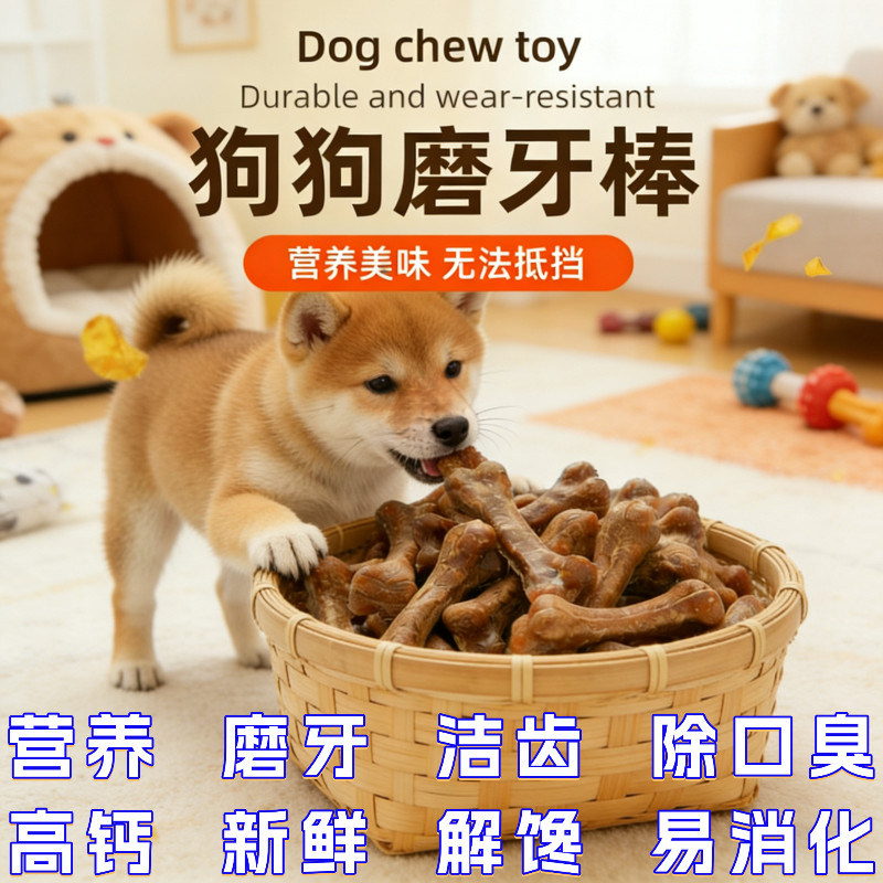 小型犬幼犬洁齿耐咬磨牙骨补钙