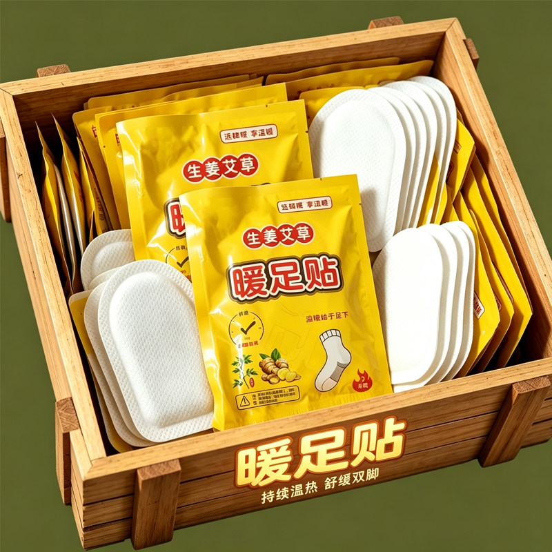 120贴艾草自发热暖足贴防寒