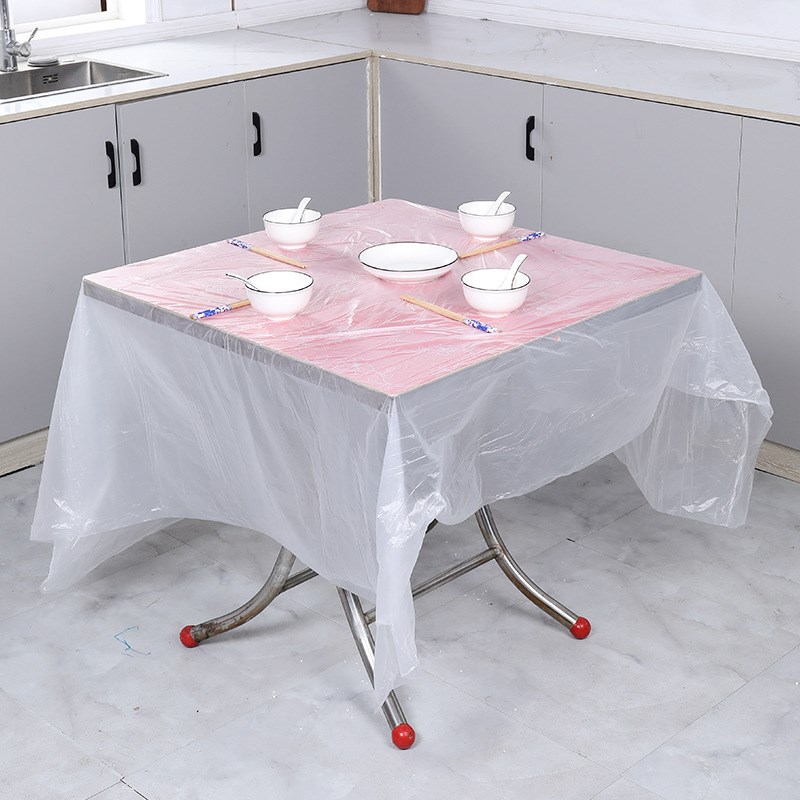【10张装】加厚一次性桌布防水塑料结婚宴会饭店圆桌长方桌茶几用