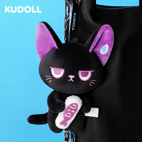 KUDOLL库岛玩偶无语小猫momo萌偶可爱潮酷毛绒挂件包挂玩偶礼物