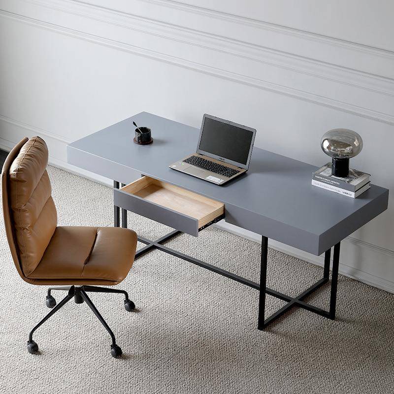 意式轻奢极简办公桌家用写字桌子设计师电脑桌简约现代书房写字台