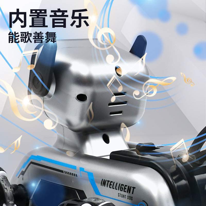 新品儿童遥控车八轮特技机械狗摆臂攀爬越野车电子音乐机器狗玩具