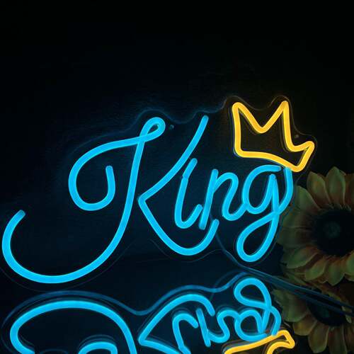 外贸led发光字母king透明亚克力灯牌网红墙装饰创意灯彩灯霓虹灯