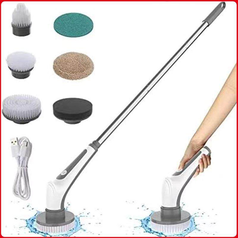 电动清洁刷家用多功能可伸缩式长柄刷手持无线充电式厨浴清洁神器