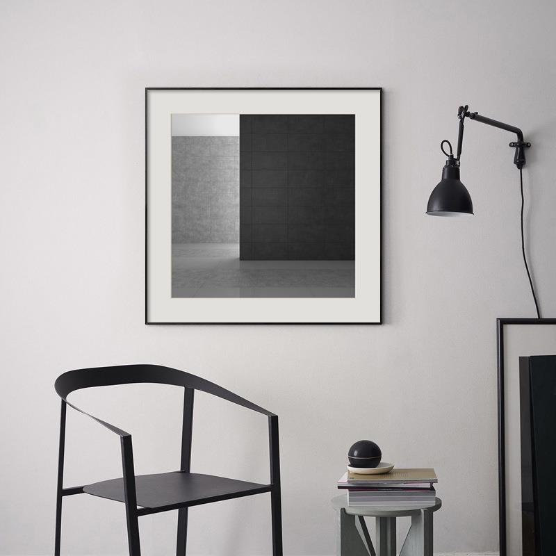 艺术现代极简客厅餐厅墙面装饰画黑白建筑摄影挂画书房会客室壁画