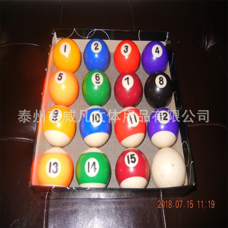威凡厂供应美式儿童室内台球桌38MM16彩球及花式桌面游戏配件