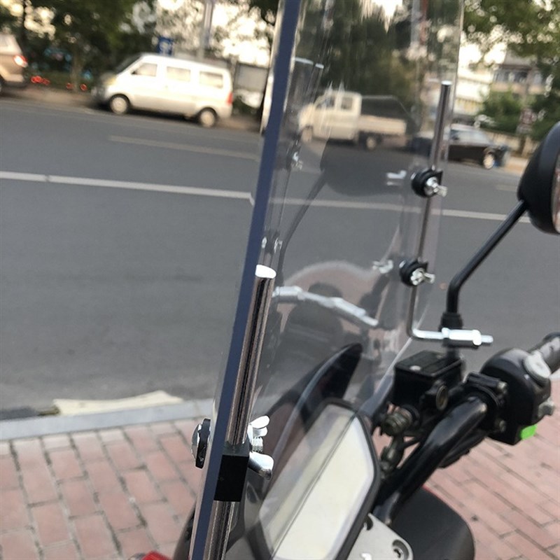 摩托车电动车挡风玻璃 前挡风板 高清透明挡雨不碎PC玻璃