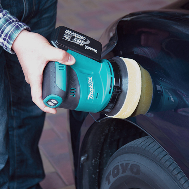 makita牧田DBO180Z充电砂光机锂电砂纸机圆砂木工打磨机125mm调速