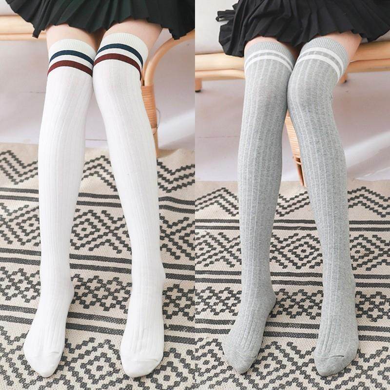 儿童过膝长筒袜女童春秋纯棉黑白色女孩高筒袜学生裙袜大童长袜子,童装/婴儿装/亲子装,儿童袜子(0-16岁),淘宝优惠券,粉丝福利购,淘宝优惠卷