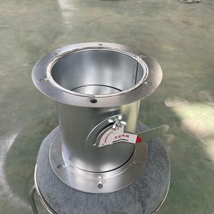 镀锌手动风量调节阀304不锈钢带法兰连接风阀圆形通风管道开关阀